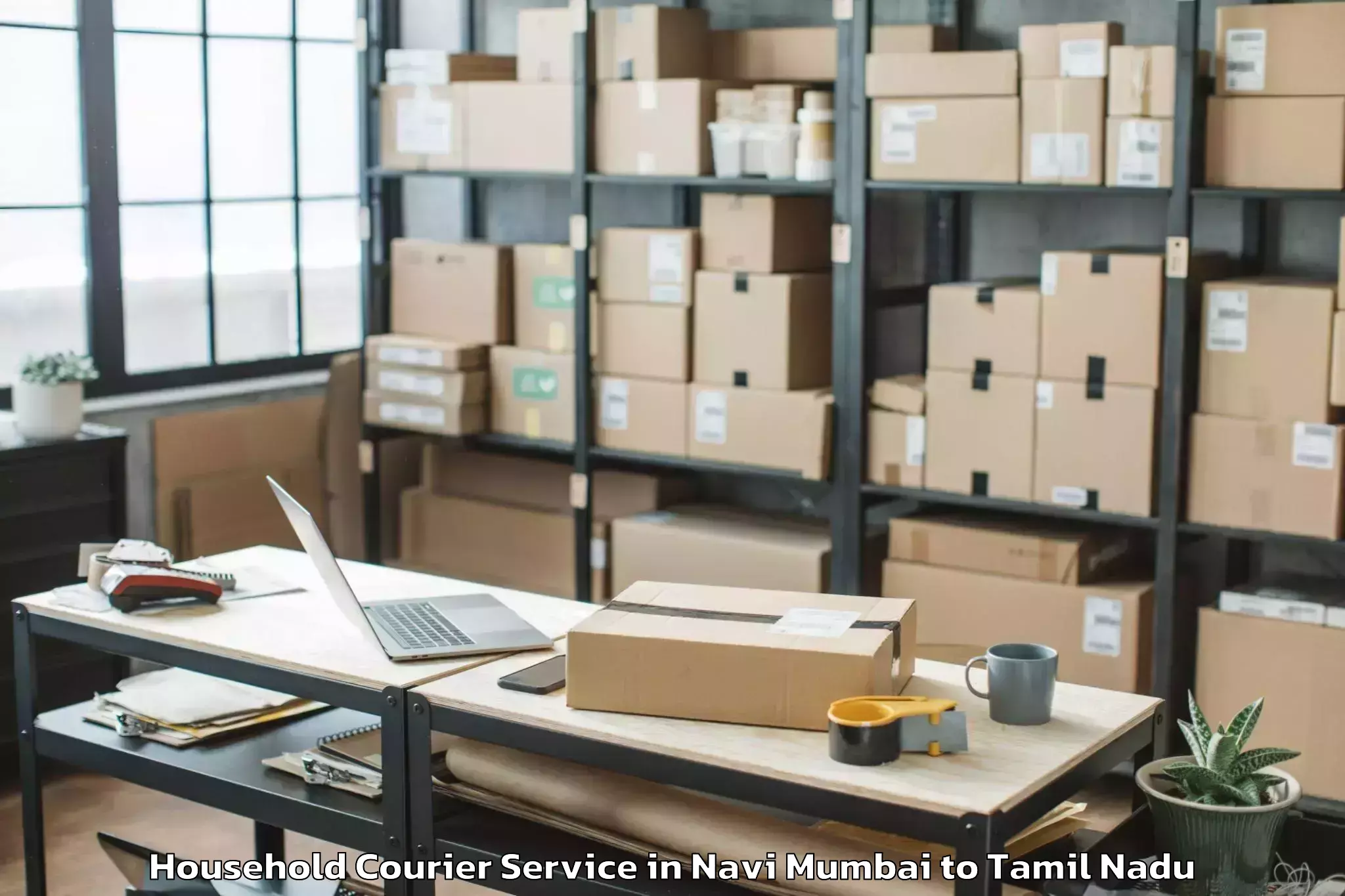 Top Navi Mumbai to Poonamalle Household Courier Available